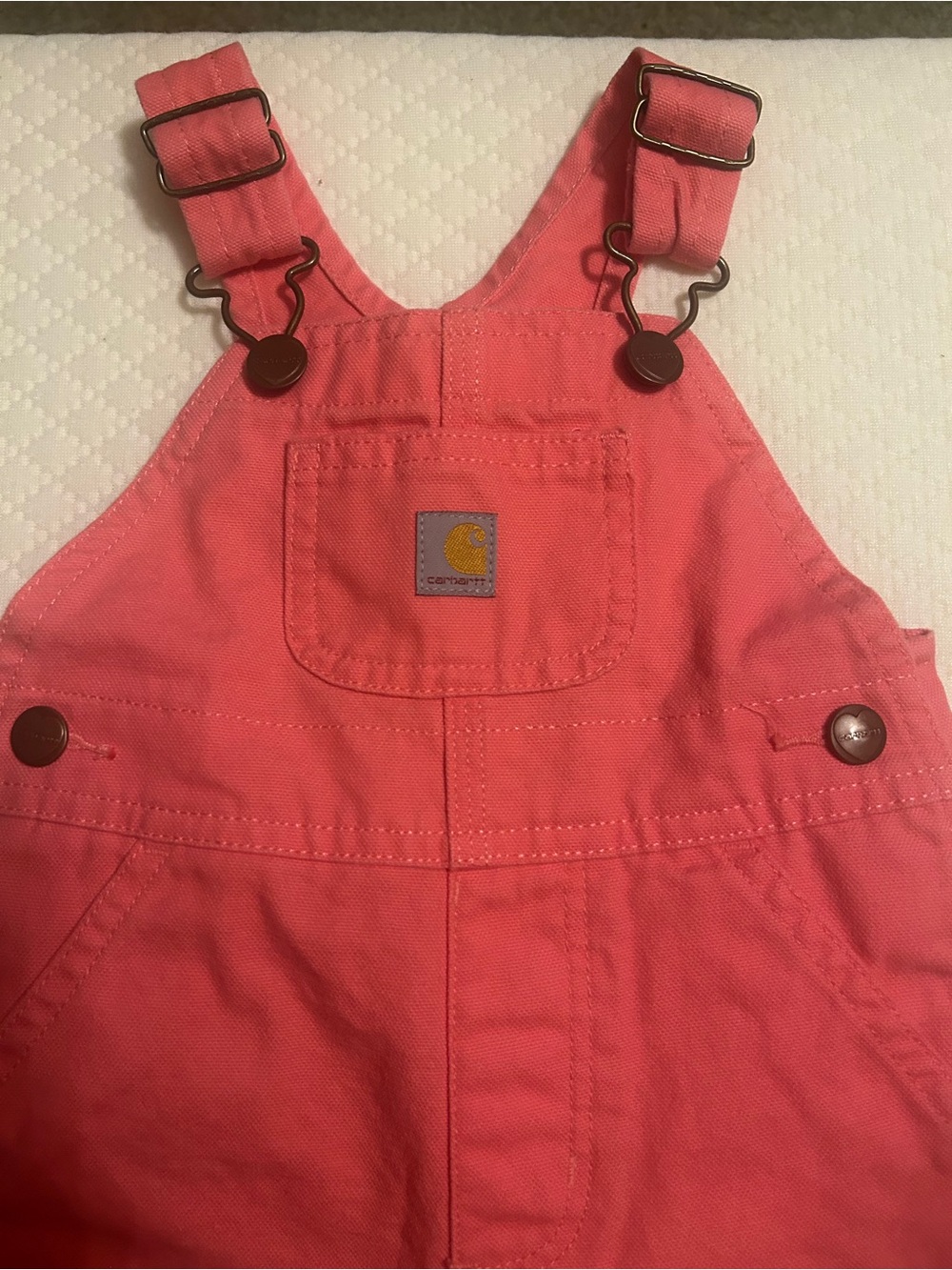 Carhartt Pink Canvas Baby Overalls 9M